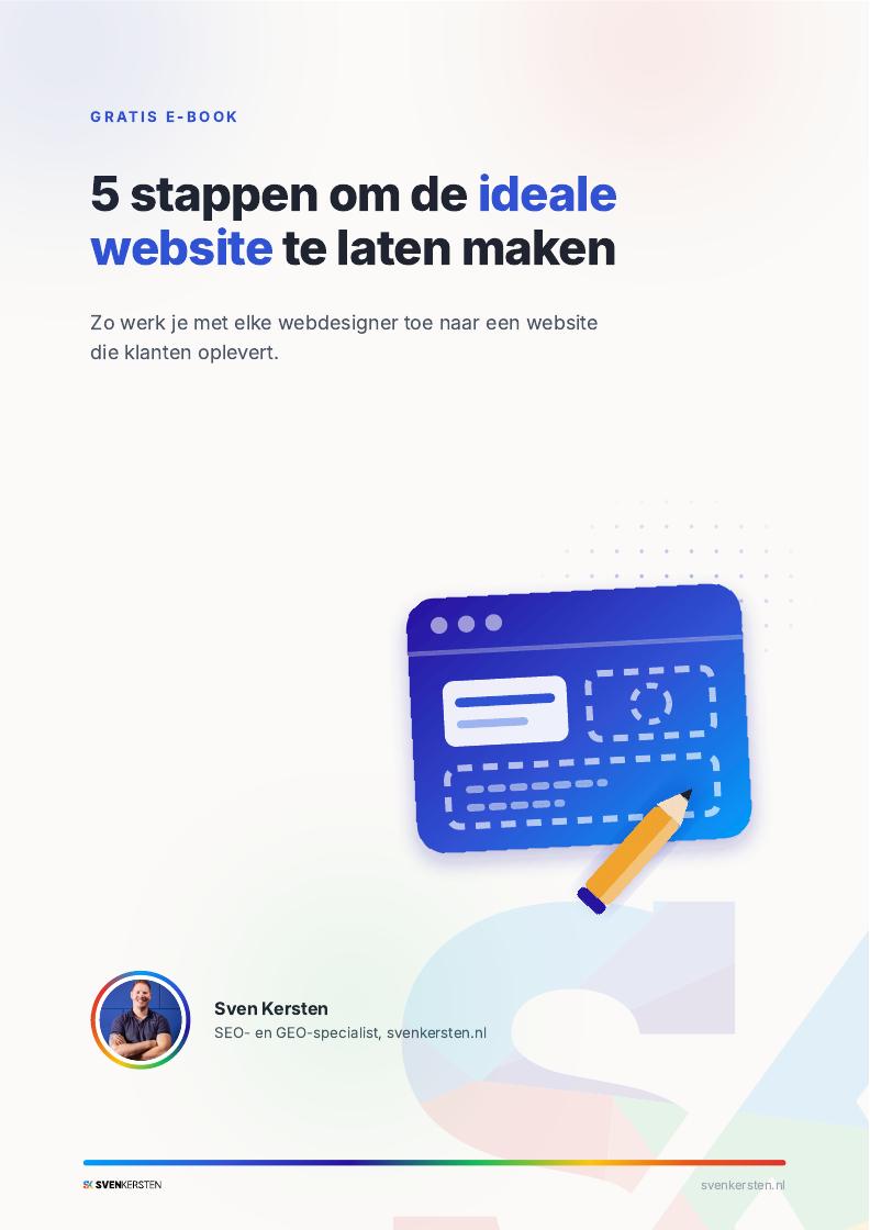 Cover van het gratis e-book 5 stappen om de ideale website te laten maken