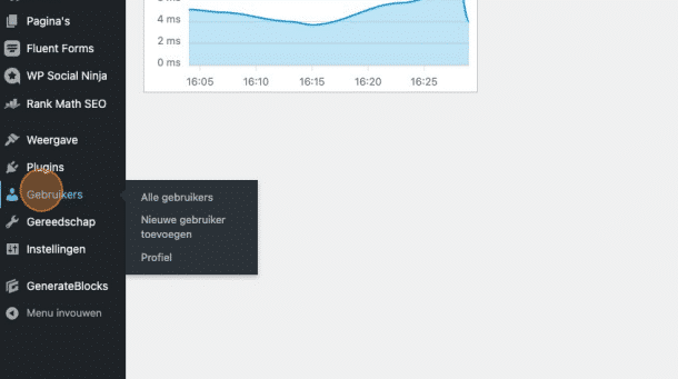 Het menu Gebruikers in het WordPress-dashboard