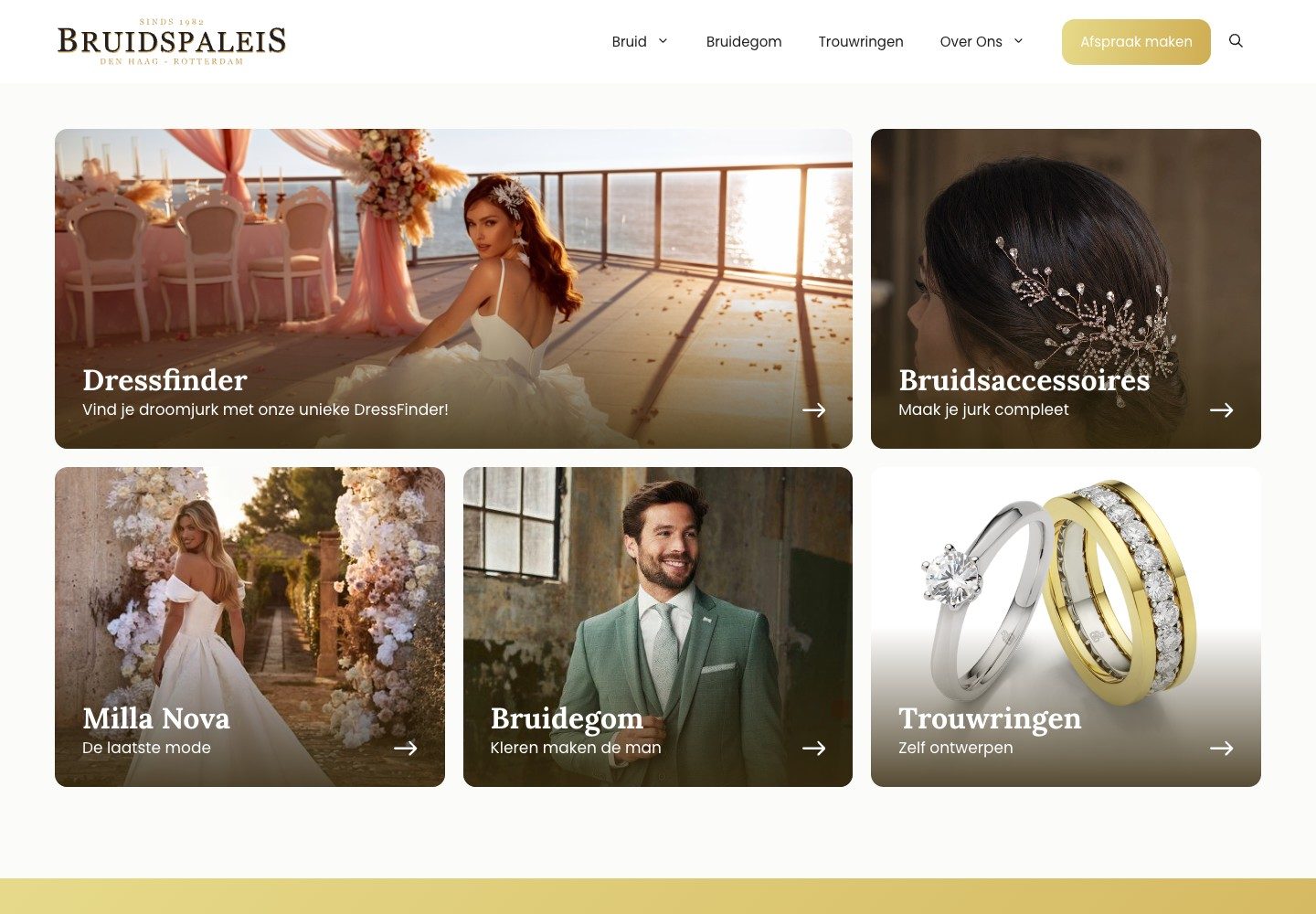 De website van Bruidspaleis