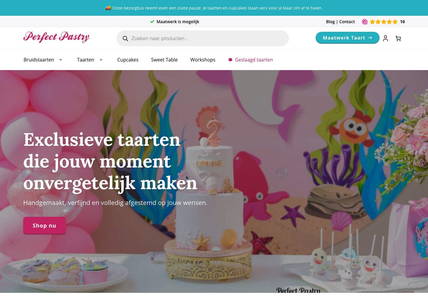 Website van Perfect Pastry