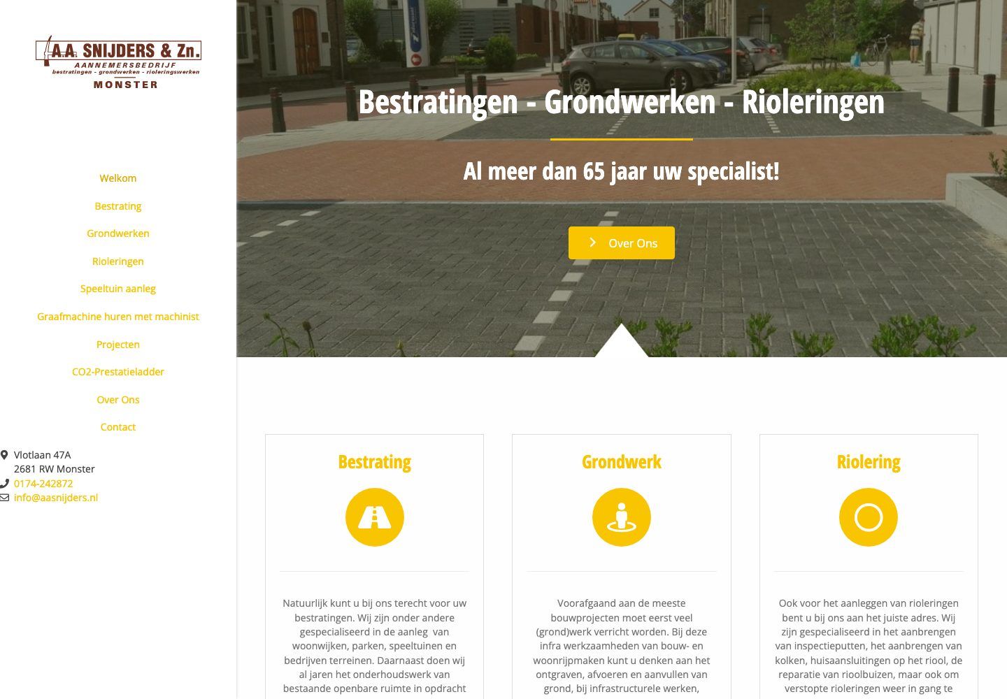 De website van AA Snijders & Zn.