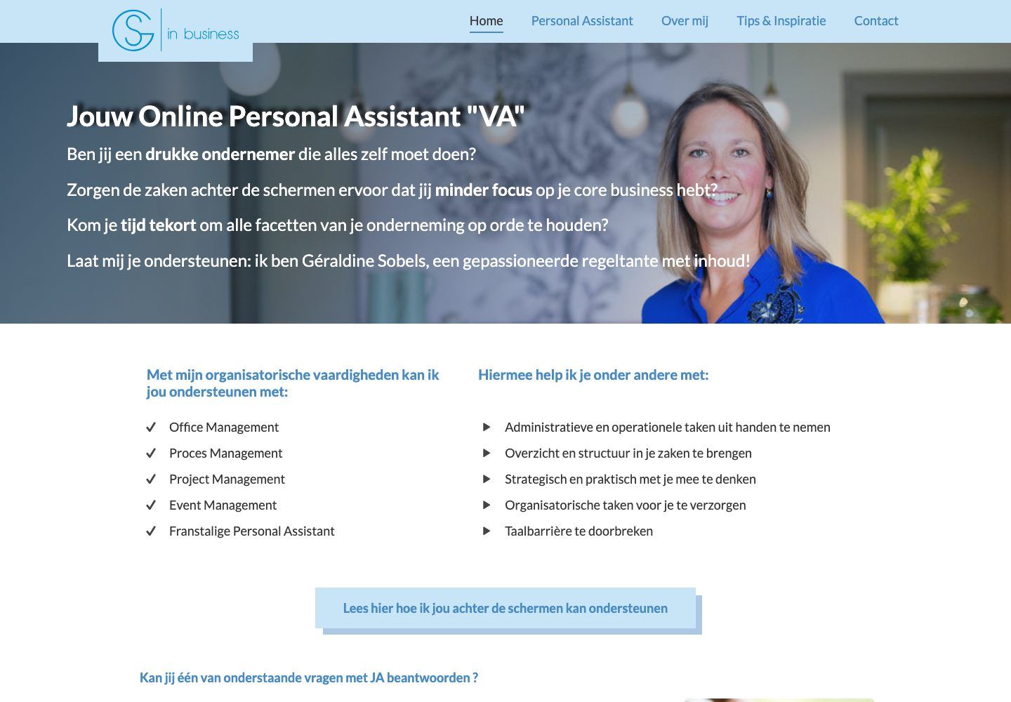 De website van GS in Business