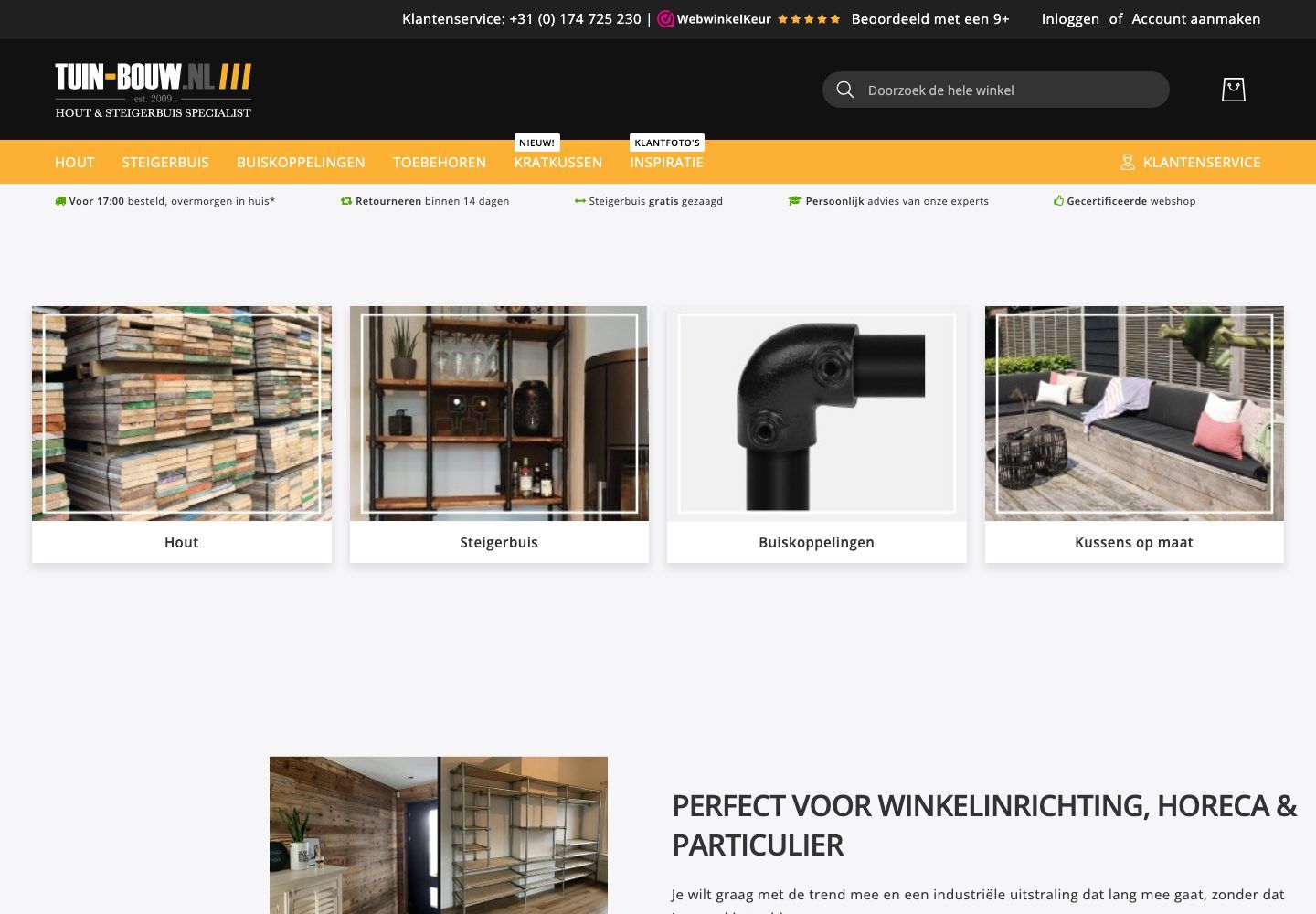 De website van Handelsonderneming Tuin-Bouw B.V.
