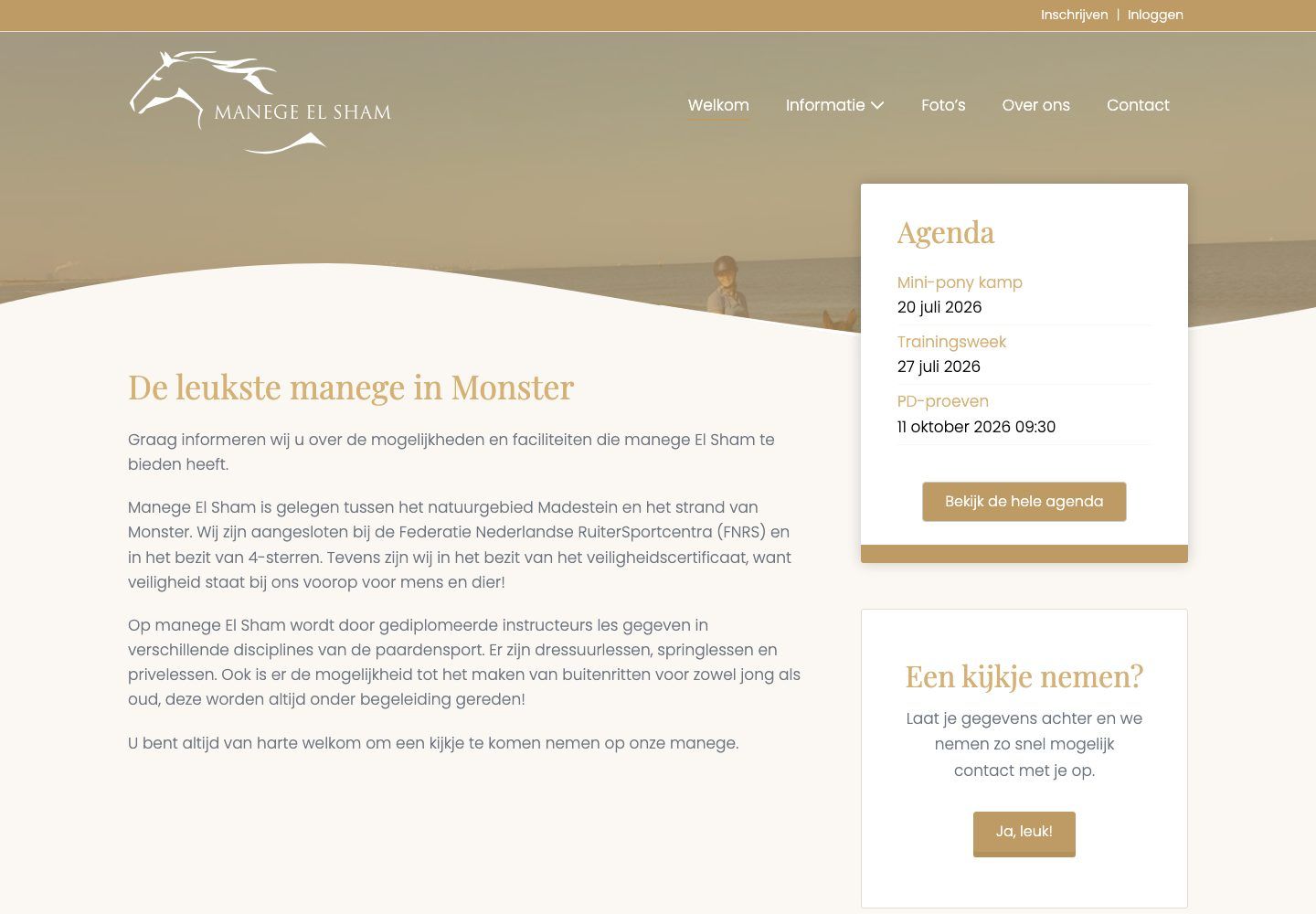 De website van Manege el Sham