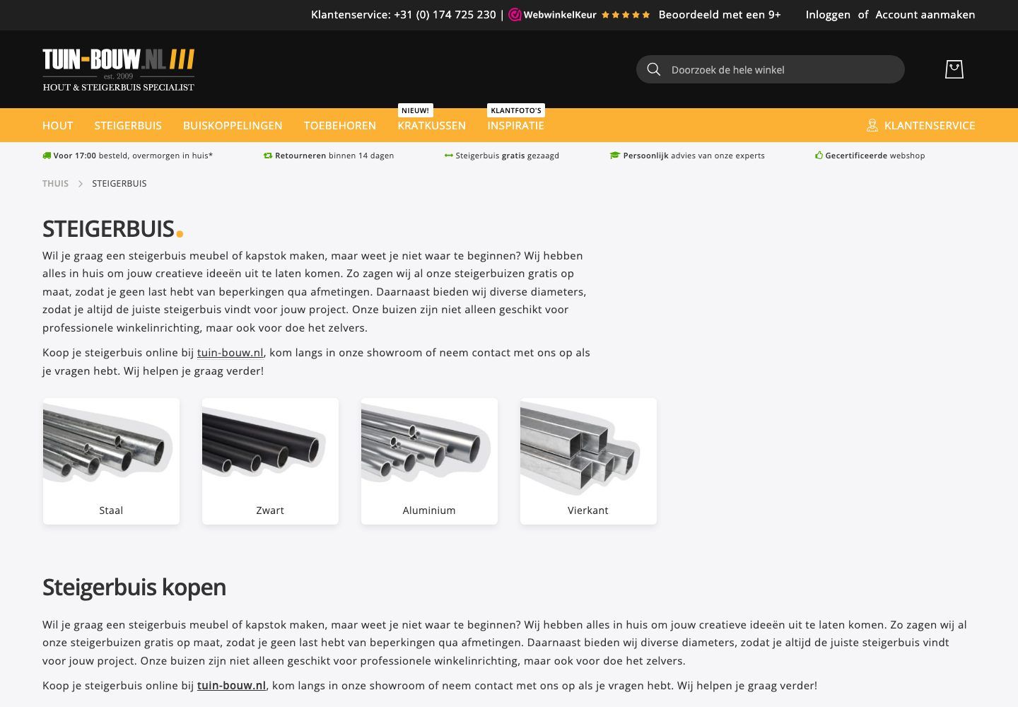 De website van Handelsonderneming Tuin-Bouw B.V.