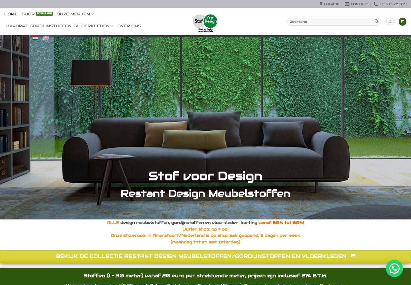 De website van Stof voor Design