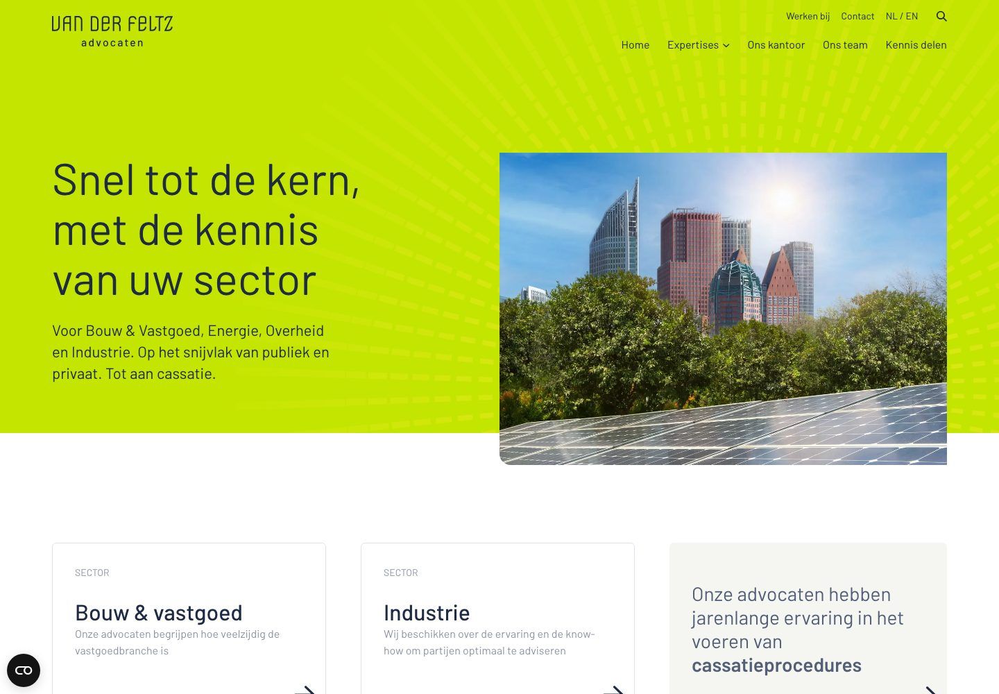 De website van Van der Feltz Advocaten