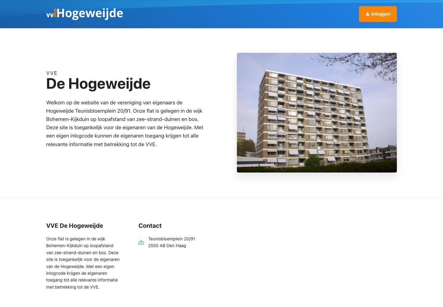 De website van VVE De Hogeweijde